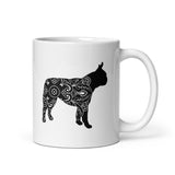 Mandala Boston Terrier White Glossy Mug