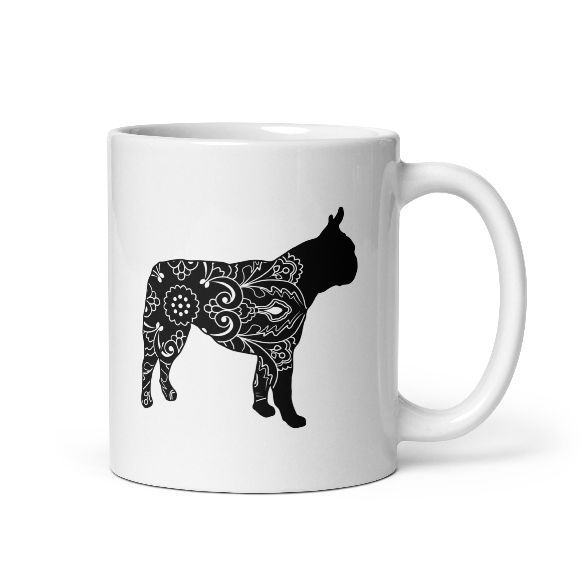 Mandala Boston Terrier White Glossy Mug