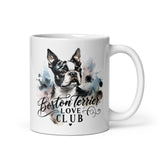 Elegant Watercolor Boston Terrier Art White Glossy Mug - Boston Terrier Love Club