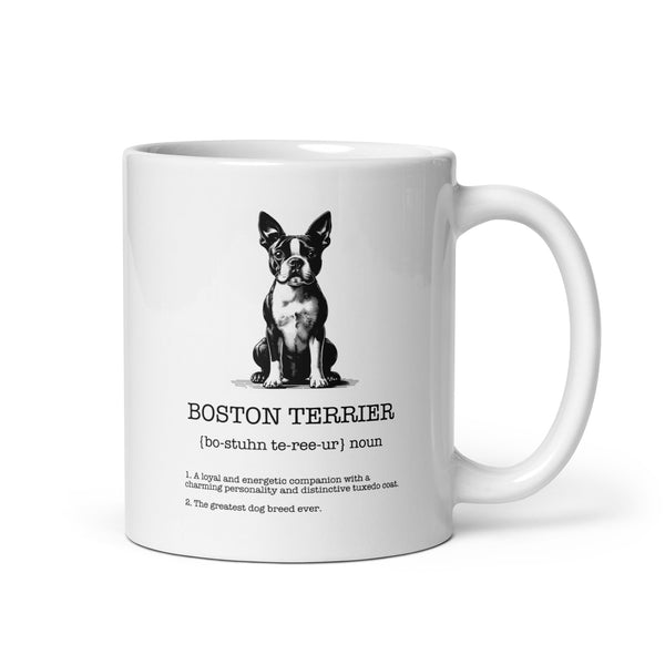 Boston Terrier Definition White Glossy Mug