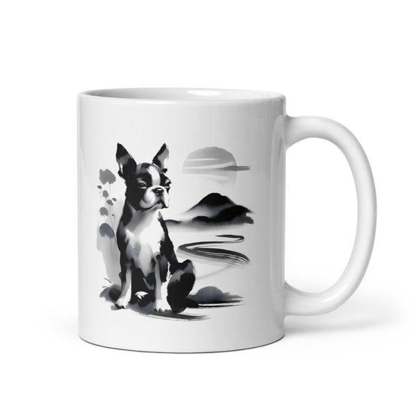 Japanese-Inspired Ink Wash Painting Mug
