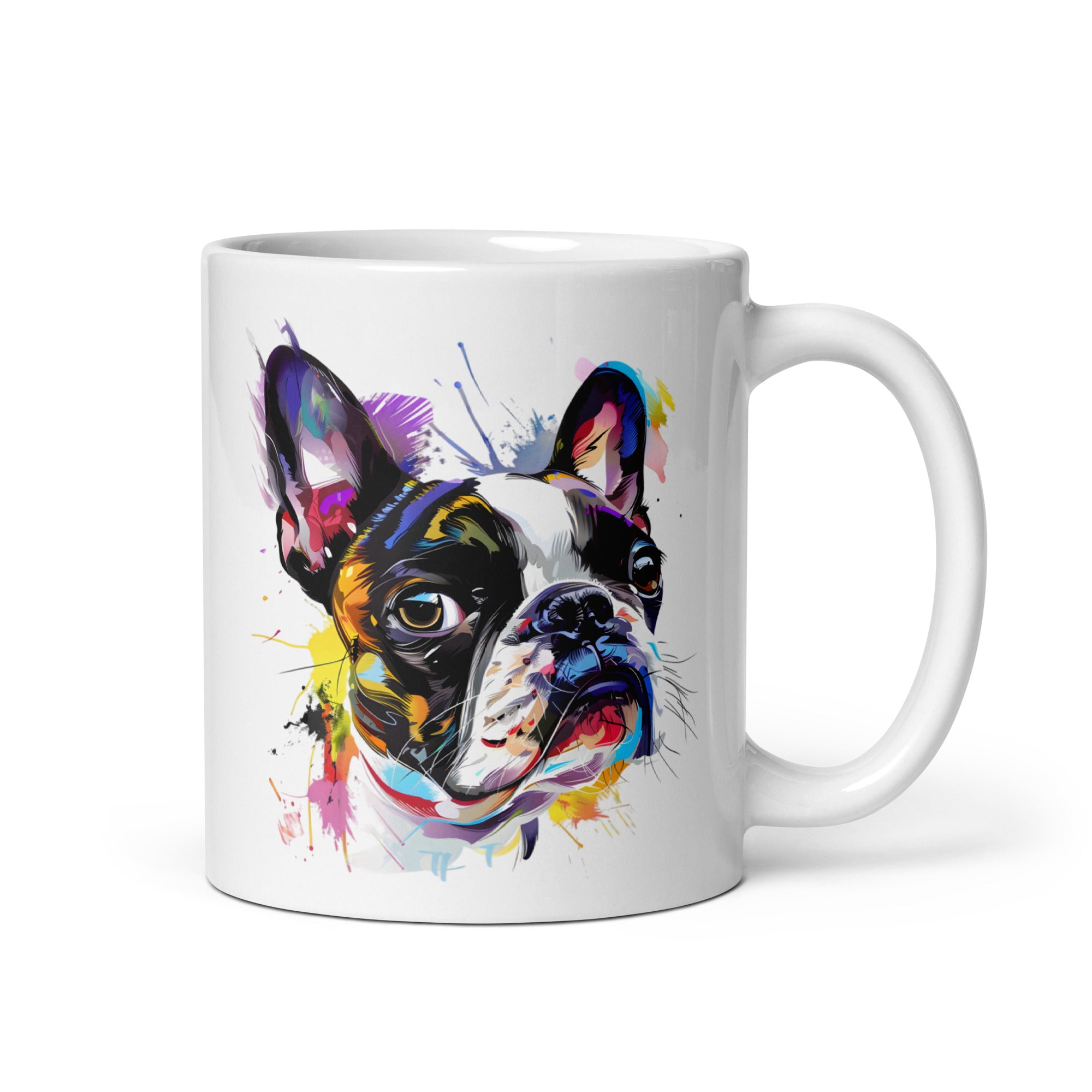 Color Splash Boston Terrier Art Mug . 11 oz