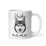 Husky Mama Mode White Glossy Mug . 11 oz
