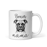 Boxer Mama Mode White Glossy Mug . 11 oz