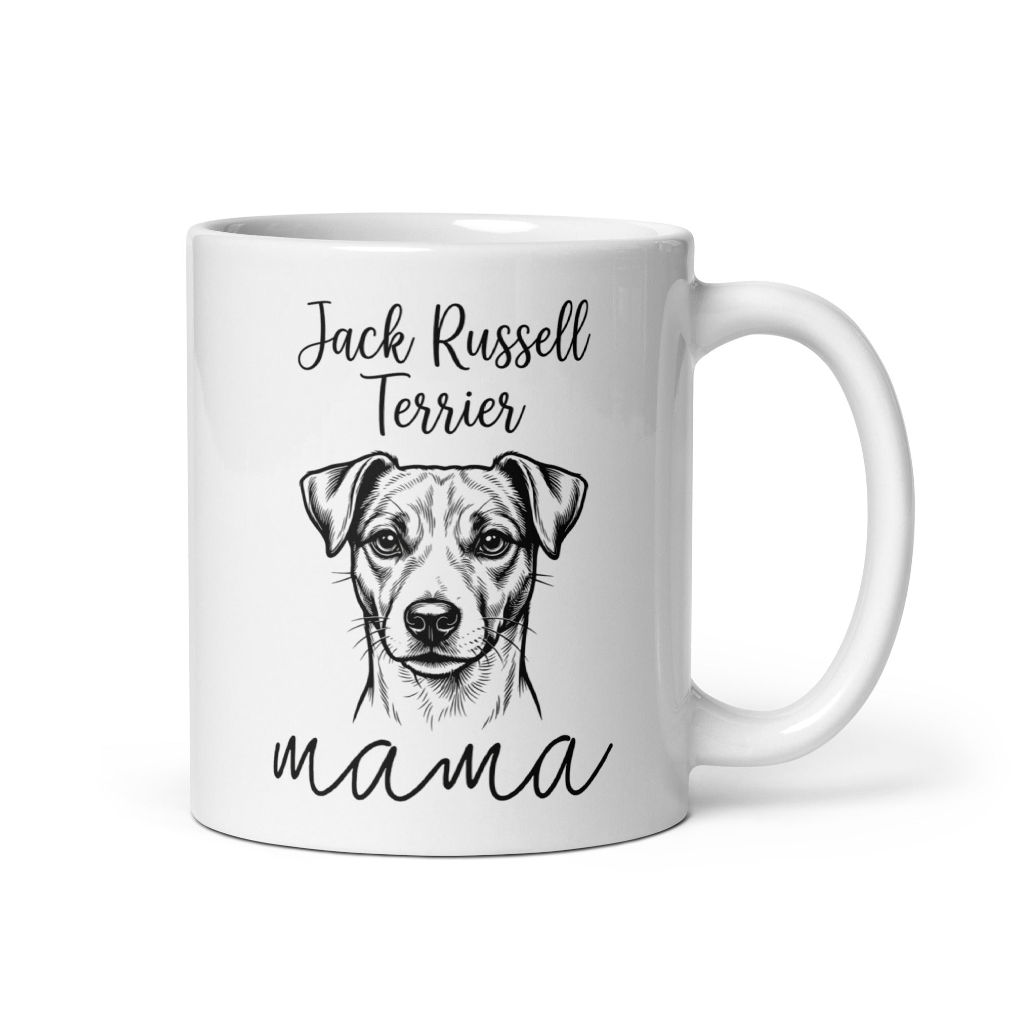 Jack Russell Terrier Mama Mode White Glossy Mug . 11 oz