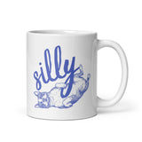 Silly Boston Terrier Dog Upside Down White Glossy Mug . 11 oz