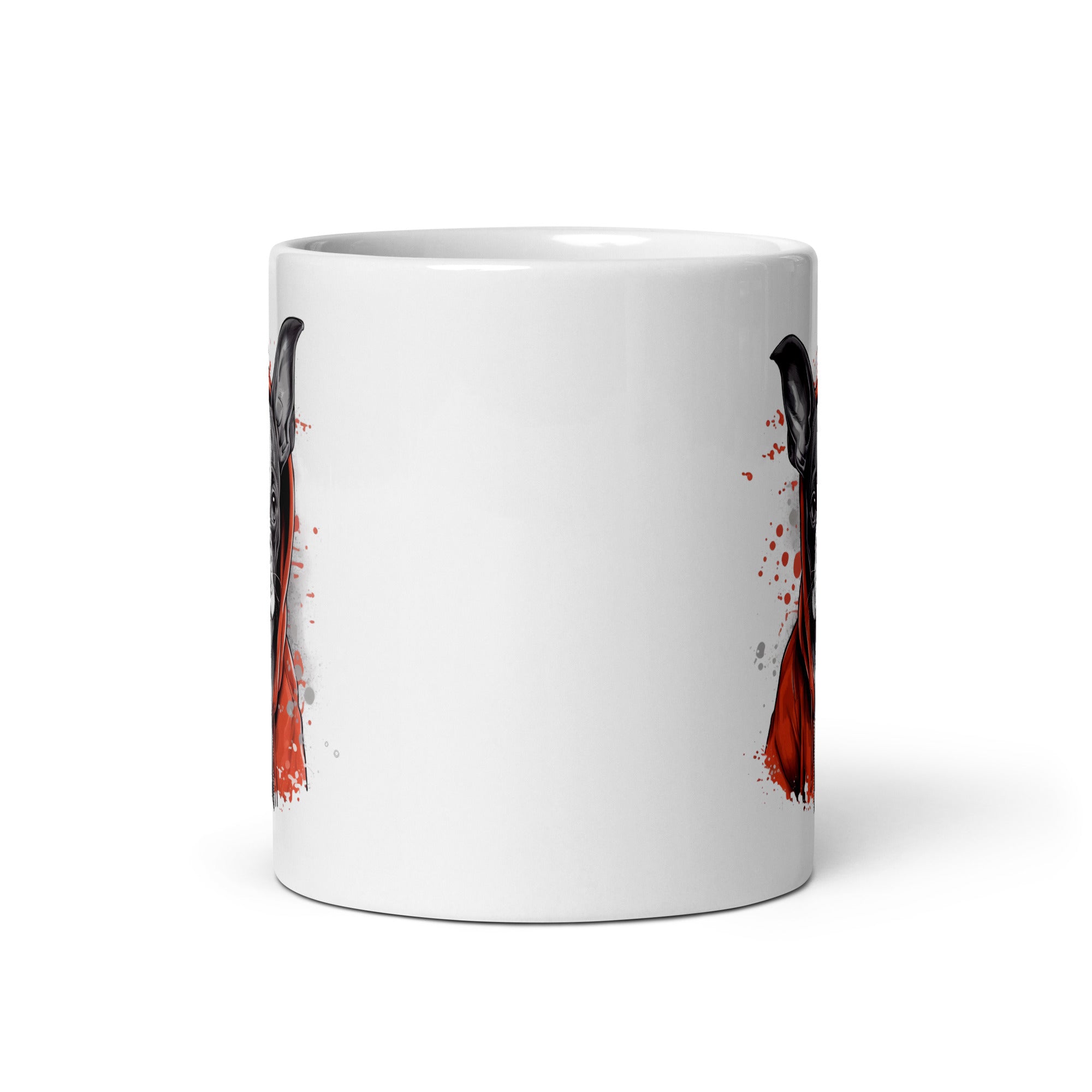 Boston Terrier in a Red Hoodie Mug