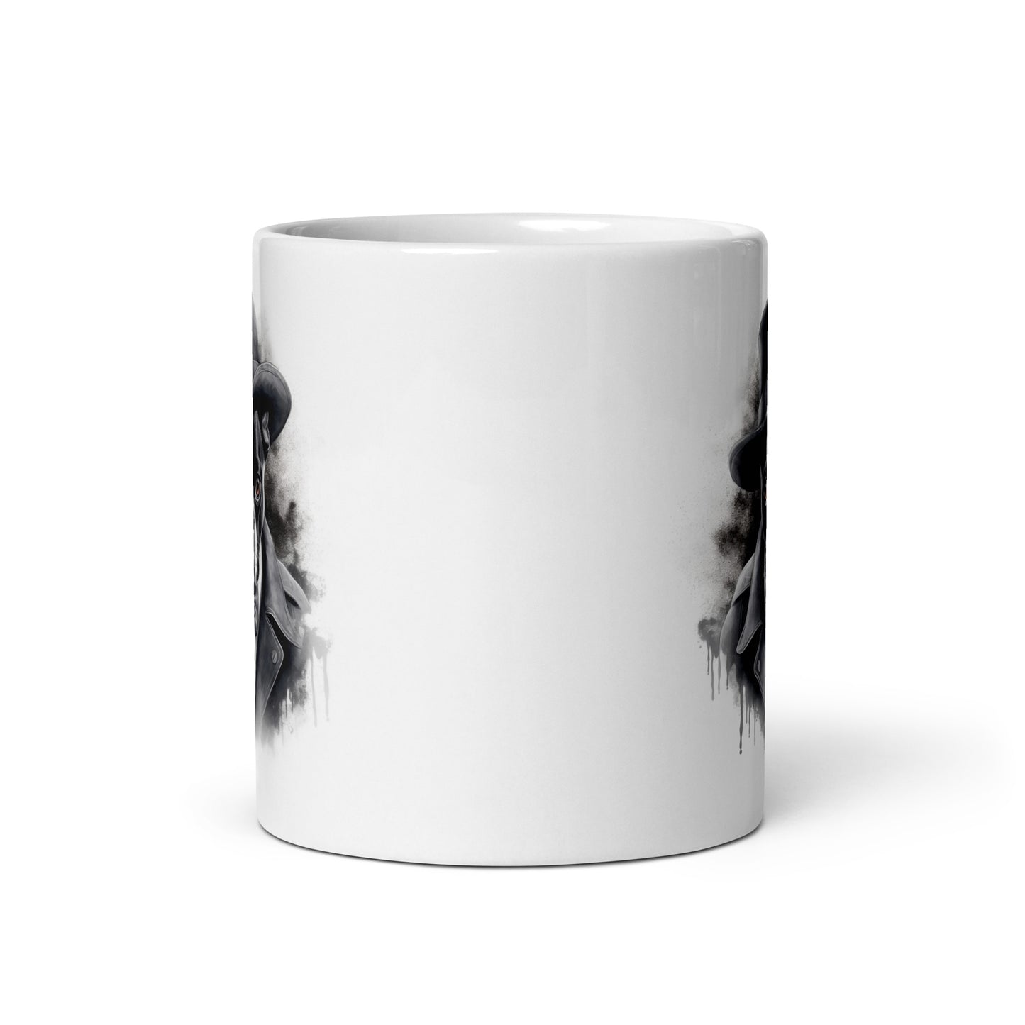 Boston Terrier Gentleman on White Glossy Mug