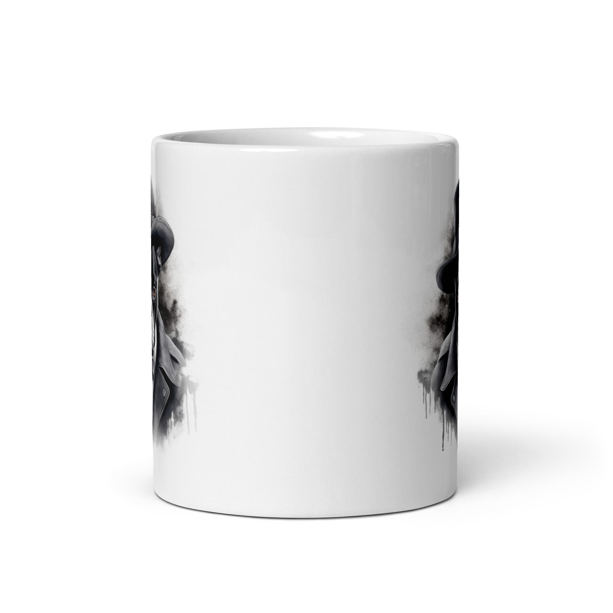 Boston Terrier Gentleman on White Glossy Mug