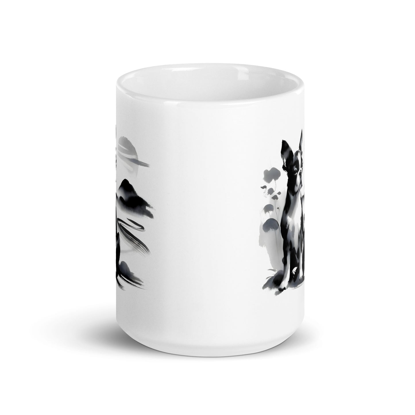 Japanese-Inspired Ink Wash Painting Mug