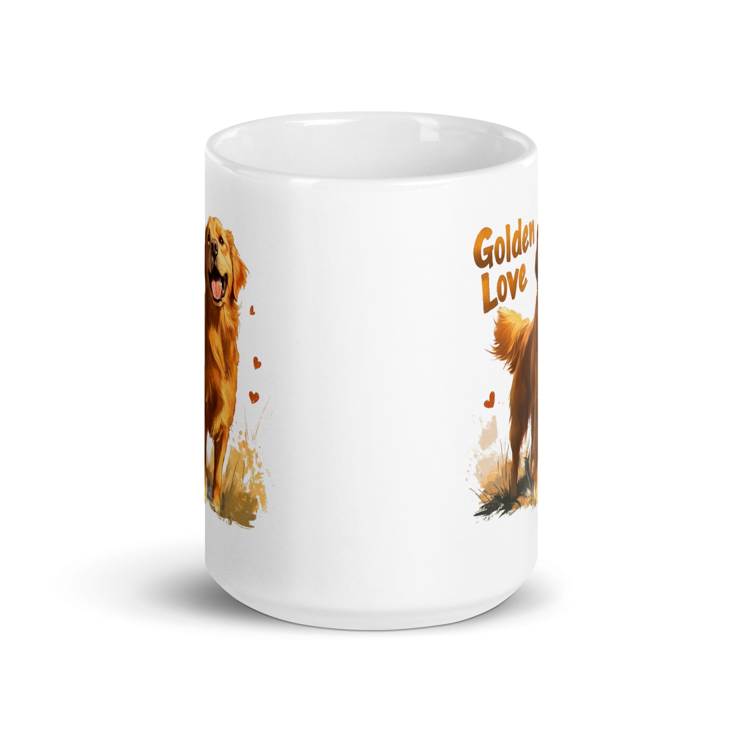 Golden Retriever Love White Glossy Mug