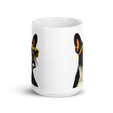 Too Cool Boston Terrier Dog White Glossy Mug .