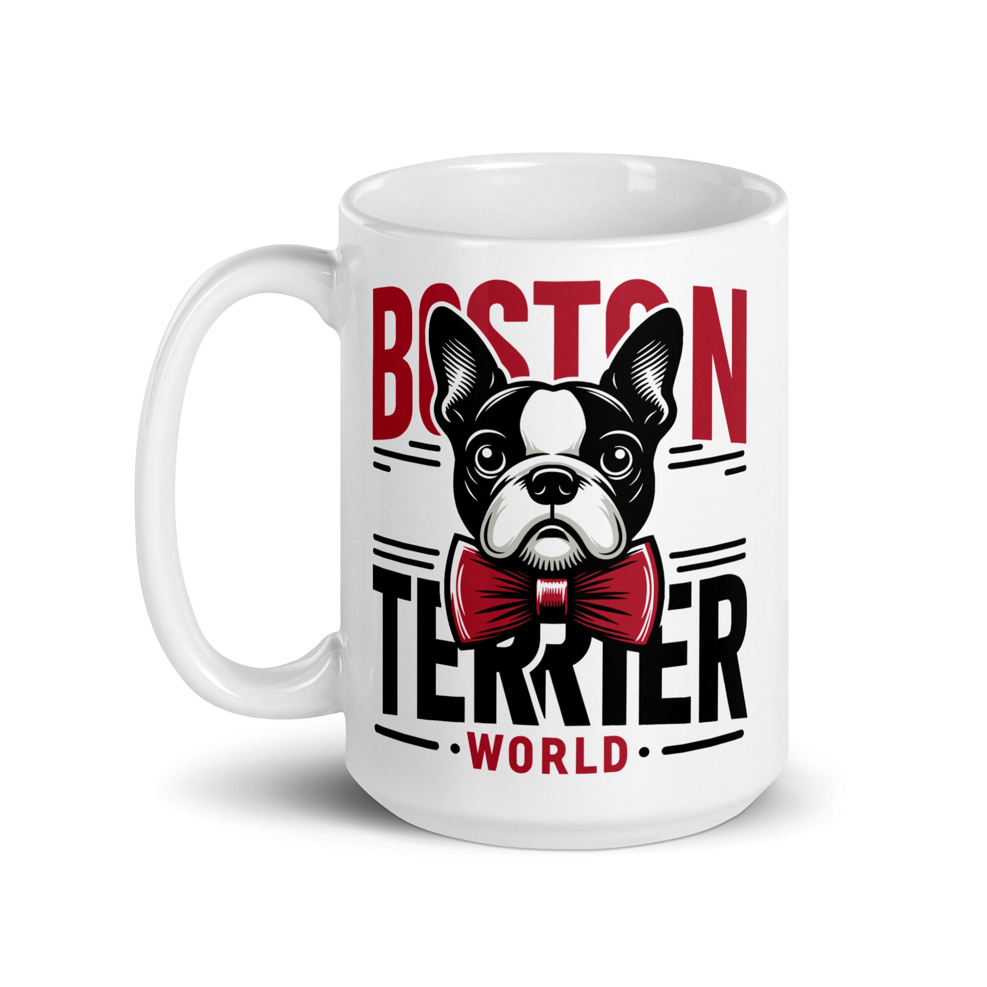 Boston Terrier World White Glossy Mug