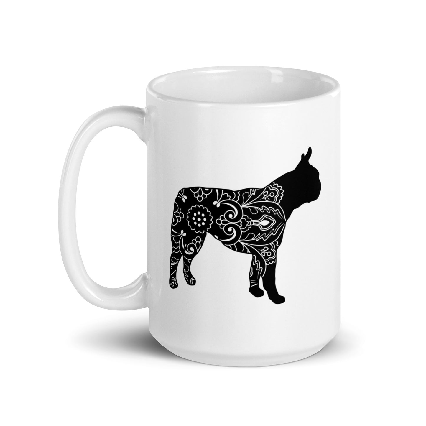 Mandala Boston Terrier White Glossy Mug