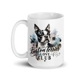 Elegant Watercolor Boston Terrier Art White Glossy Mug - Boston Terrier Love Club
