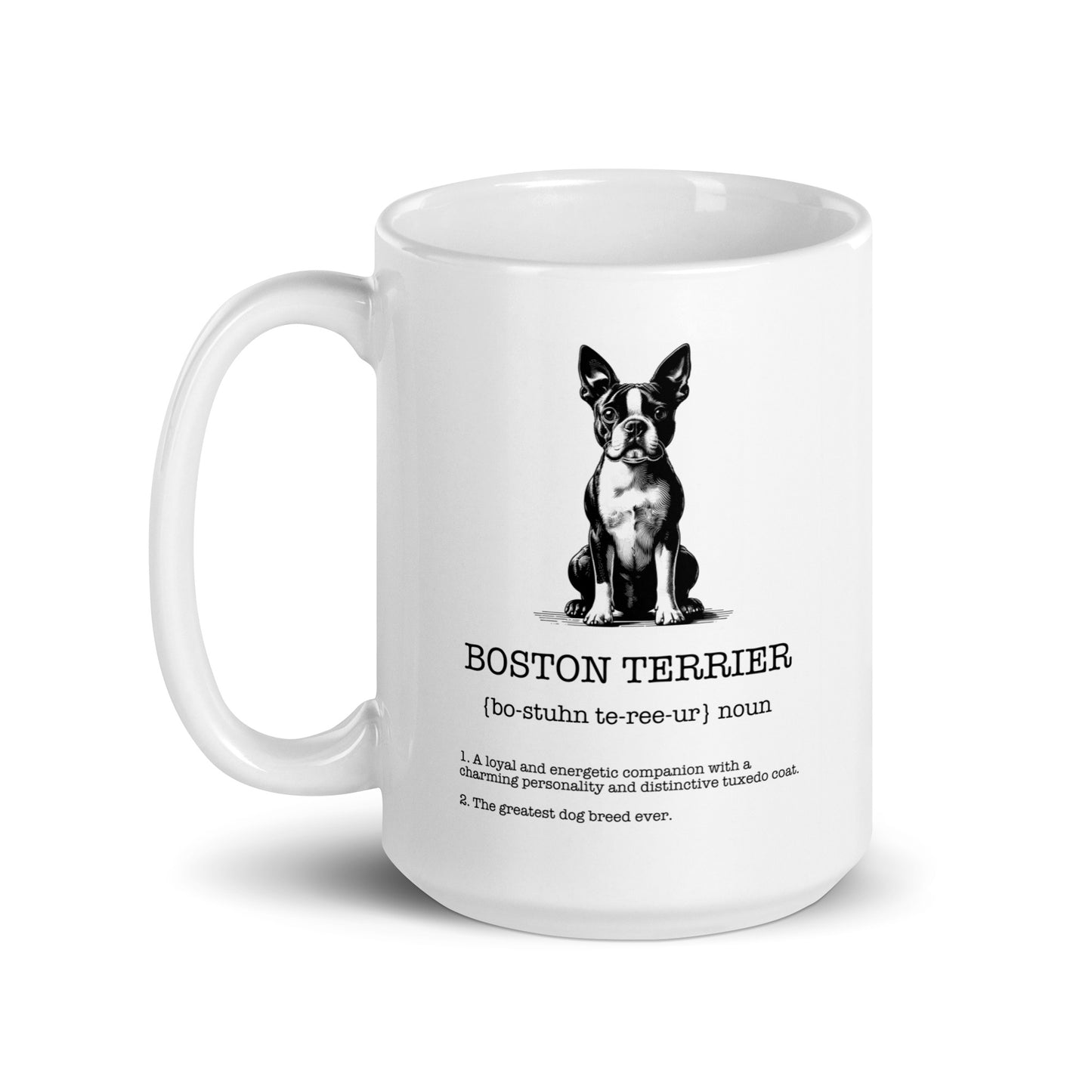 Boston Terrier Definition White Glossy Mug