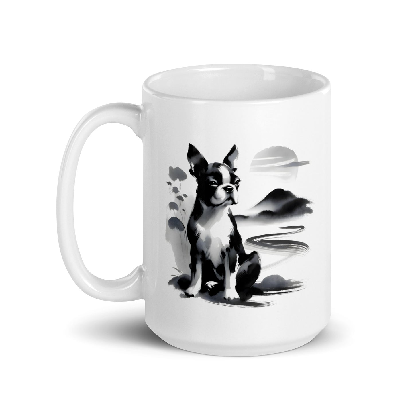 Japanese-Inspired Ink Wash Painting Mug