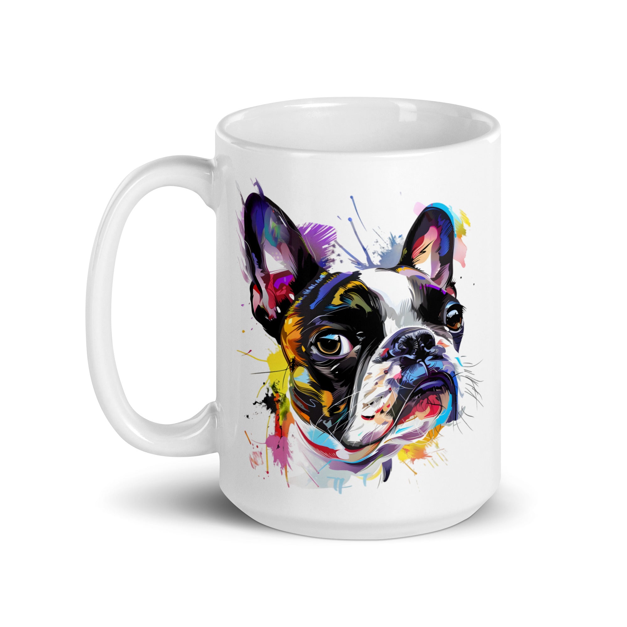 Color Splash Boston Terrier Art Mug .
