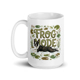 Frog Mode Boston Terrier Dog White Glossy Mug .