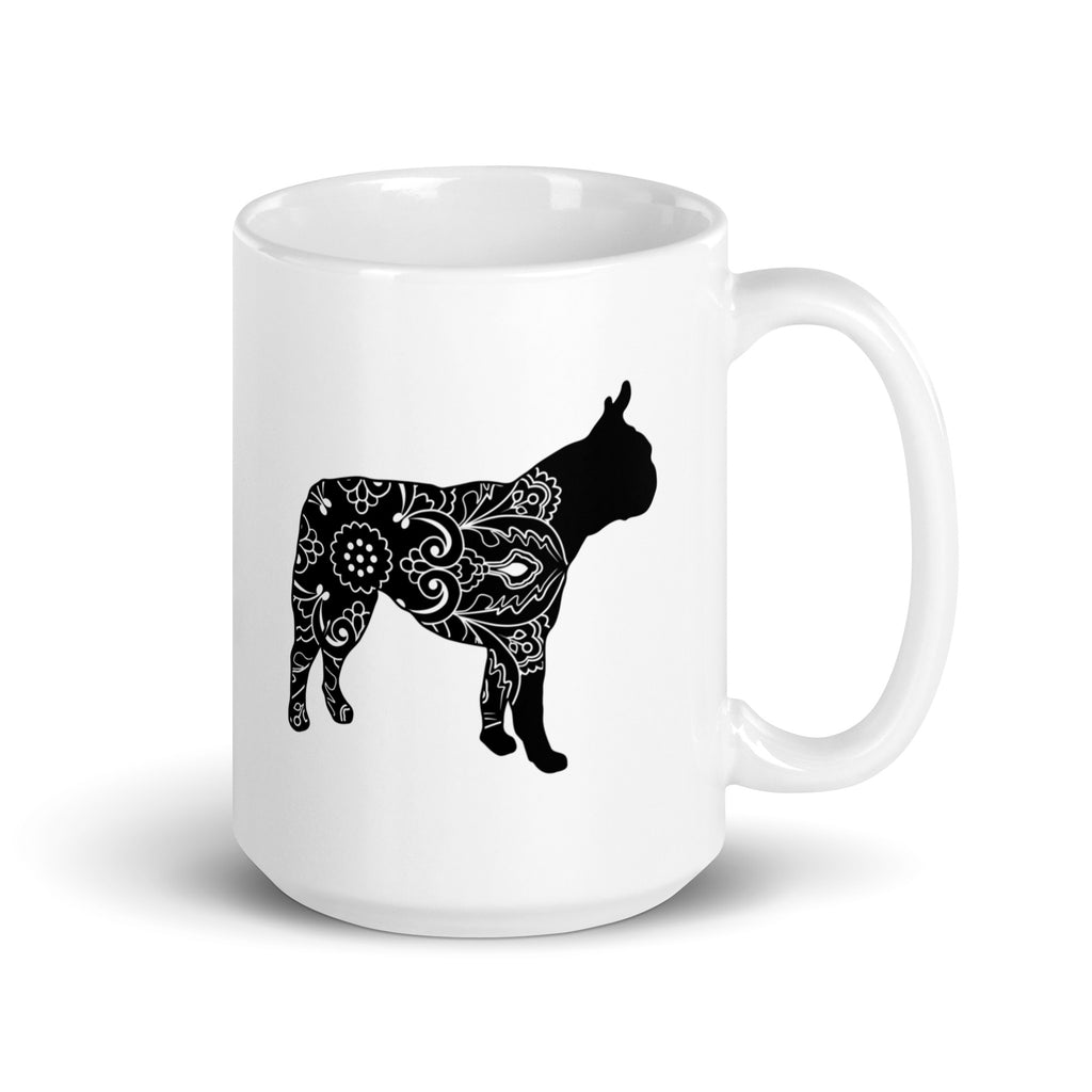 Mandala Boston Terrier White Glossy Mug