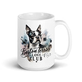 Elegant Watercolor Boston Terrier Art White Glossy Mug - Boston Terrier Love Club