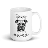 Boxer Mama Mode White Glossy Mug . 15 oz