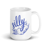 Silly Boston Terrier Dog Upside Down White Glossy Mug . 15 oz