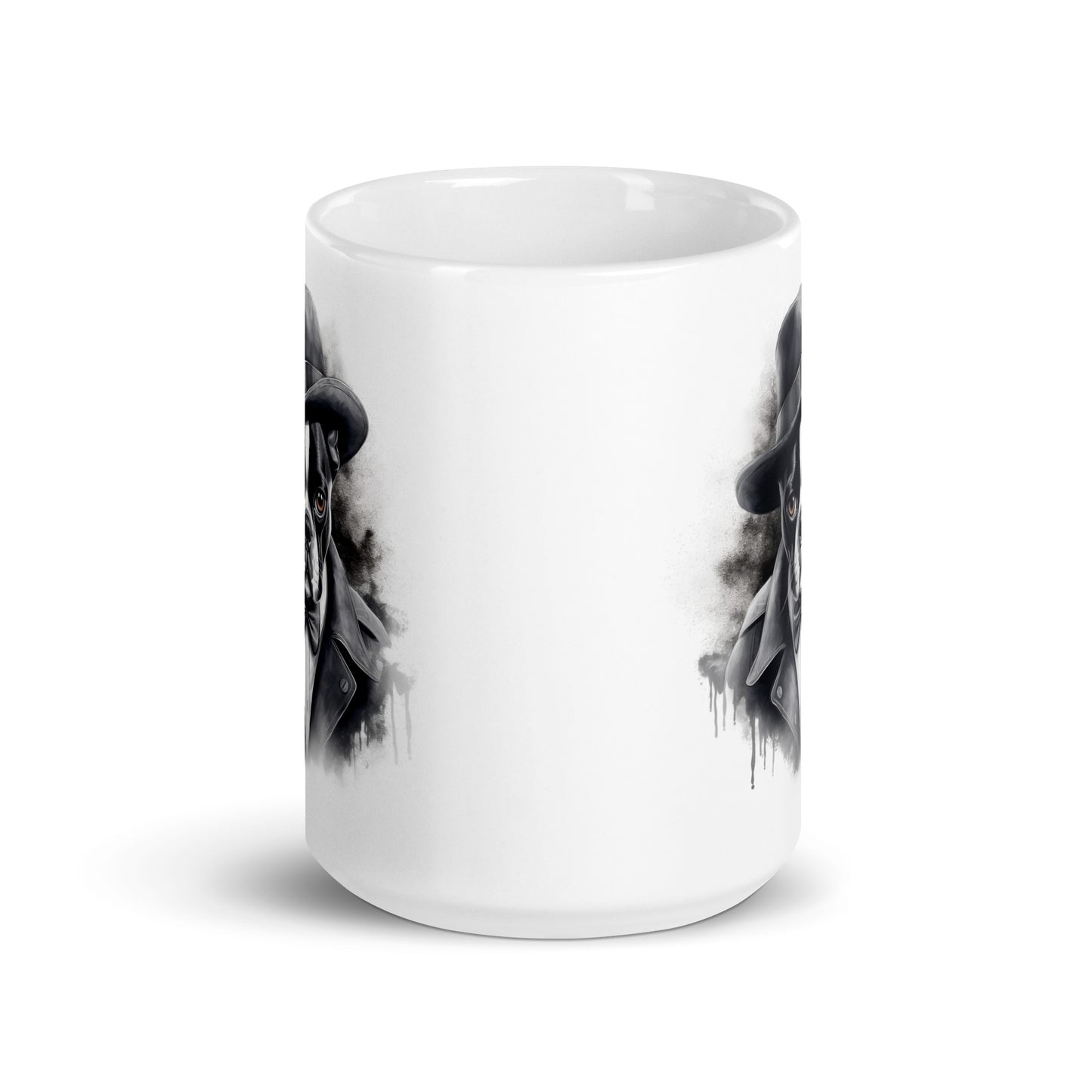 Boston Terrier Gentleman on White Glossy Mug