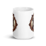 Vintage-Inspired Red Brown Boston Terrier White Glossy Mug