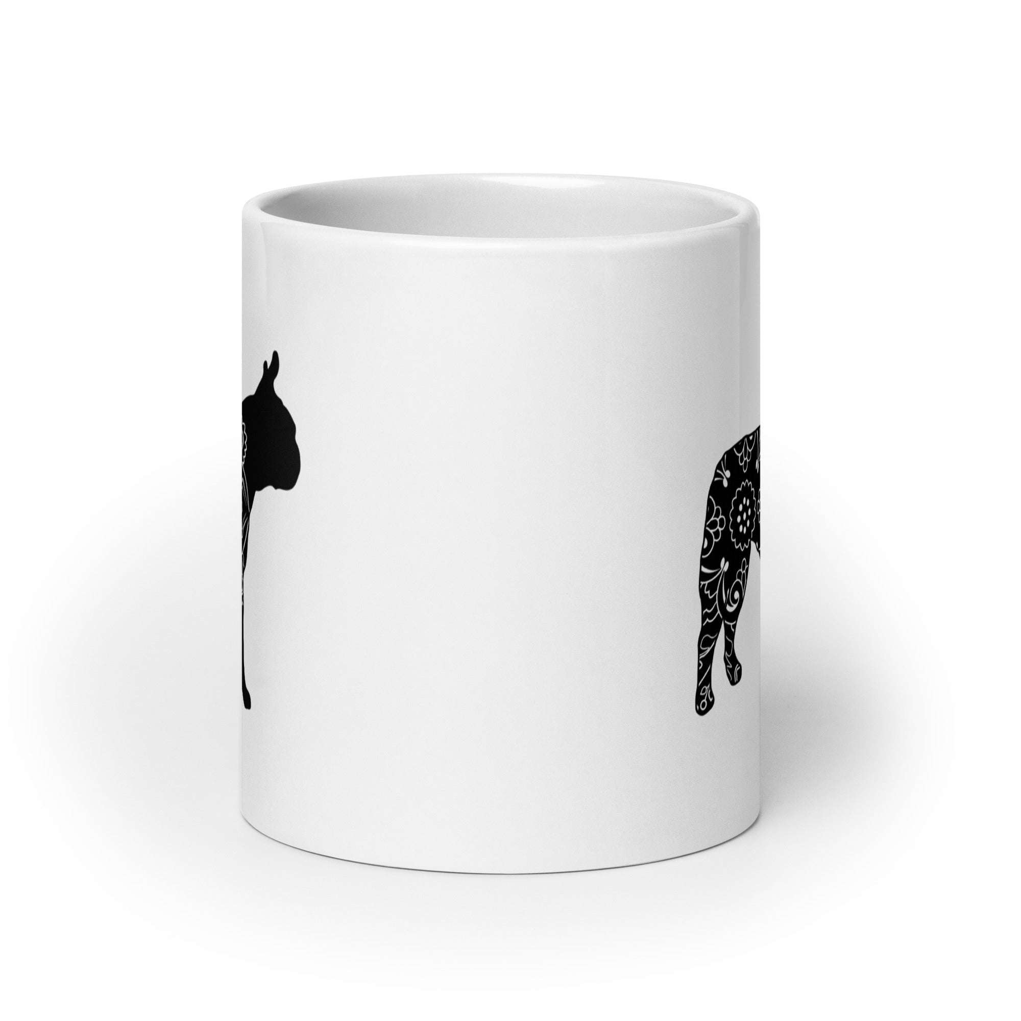 Mandala Boston Terrier White Glossy Mug