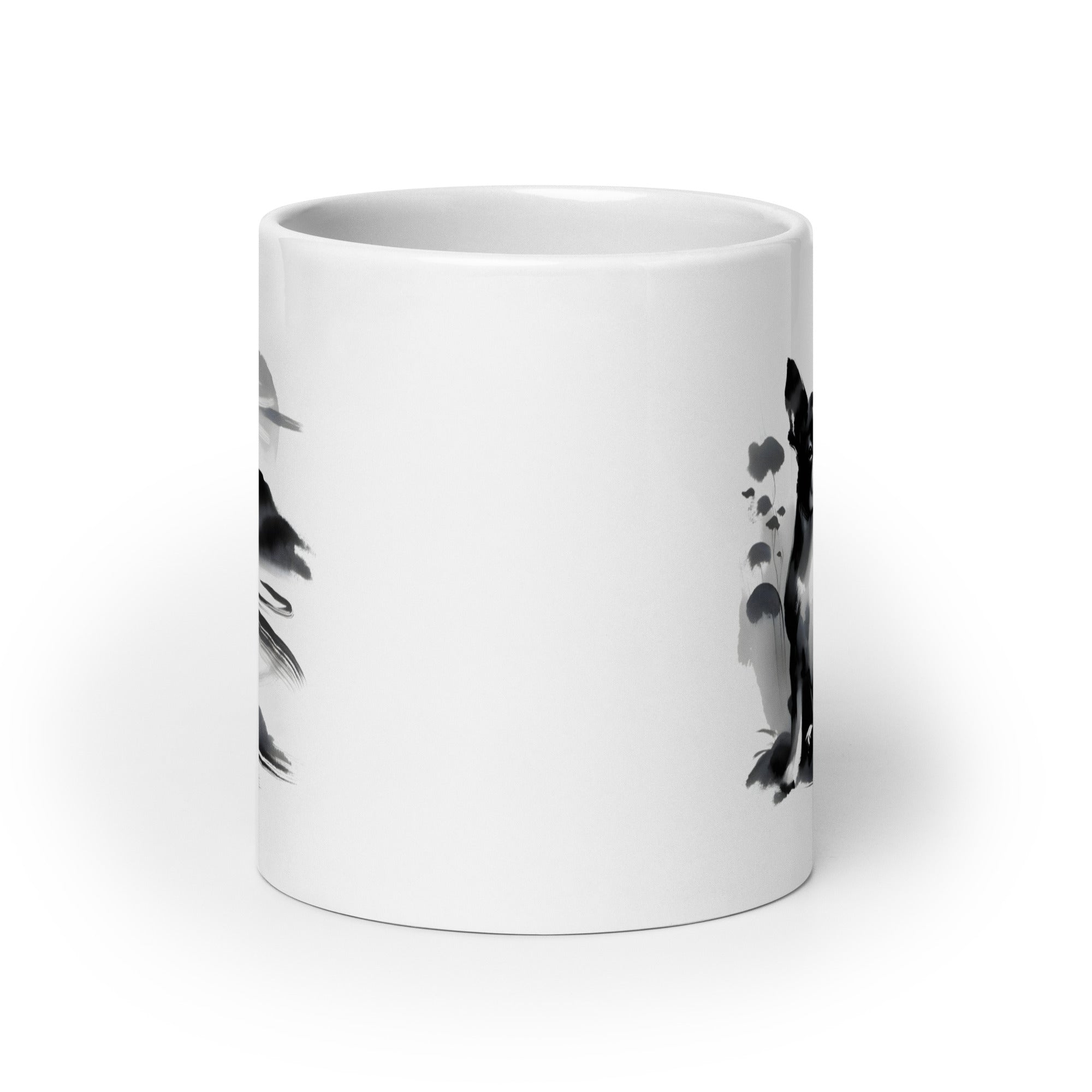 Japanese-Inspired Ink Wash Painting Mug