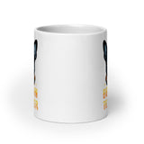 Boston Terrier Dog Sugar Skull White Glossy Mug .