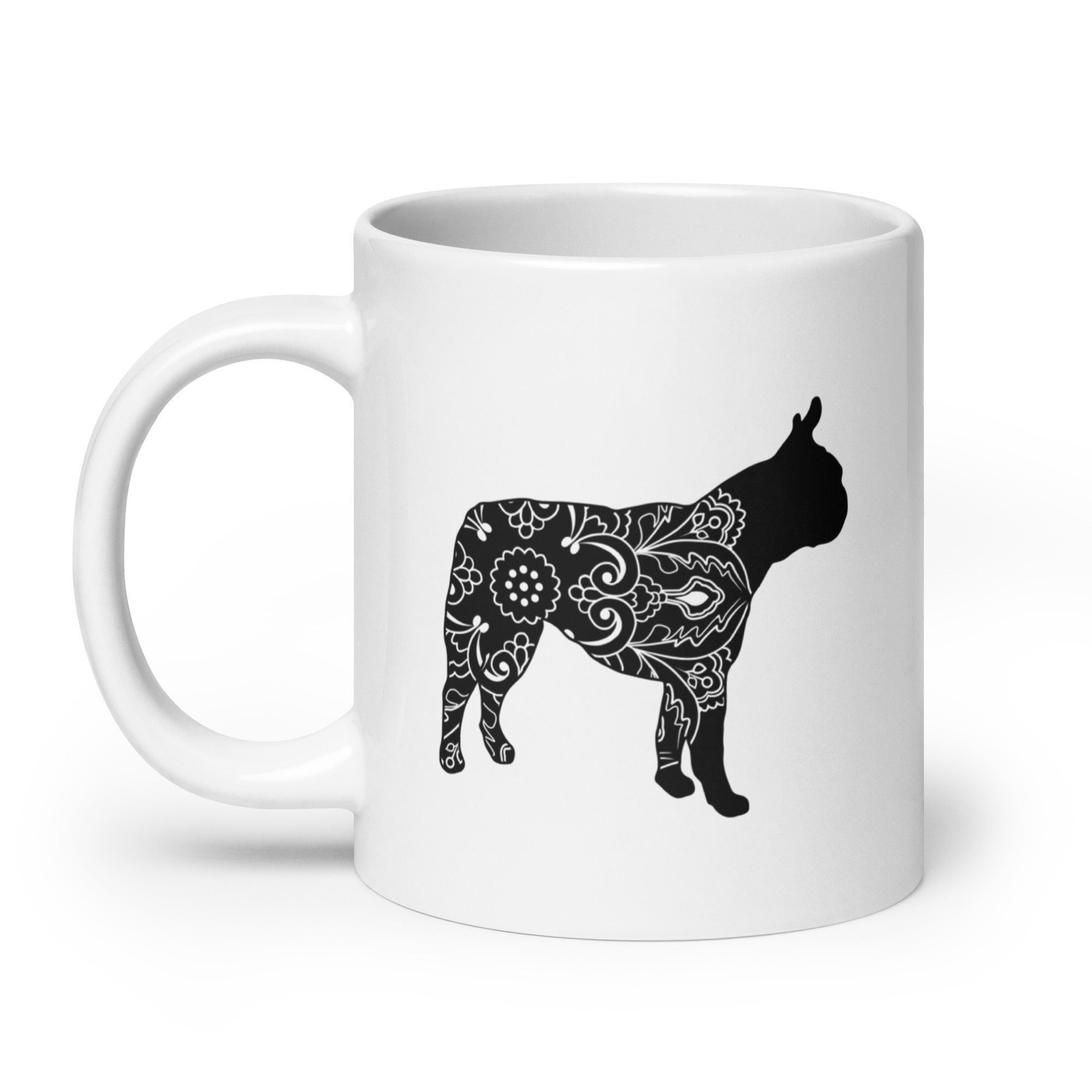 Mandala Boston Terrier White Glossy Mug