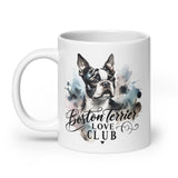 Elegant Watercolor Boston Terrier Art White Glossy Mug - Boston Terrier Love Club