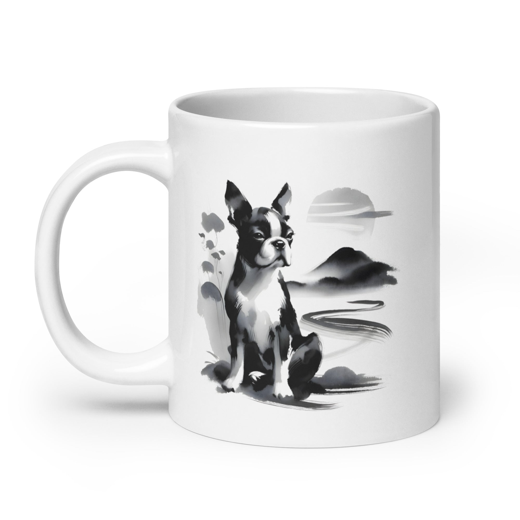Japanese-Inspired Ink Wash Painting Mug