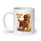 Golden Retriever Love White Glossy Mug