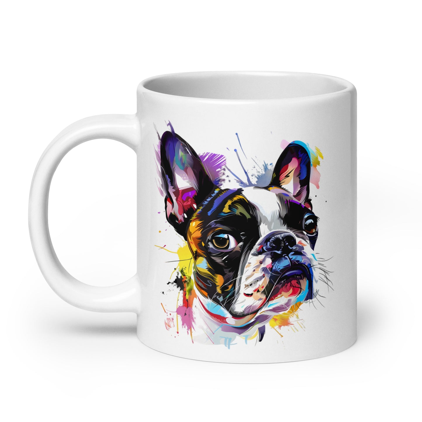 Color Splash Boston Terrier Art Mug .