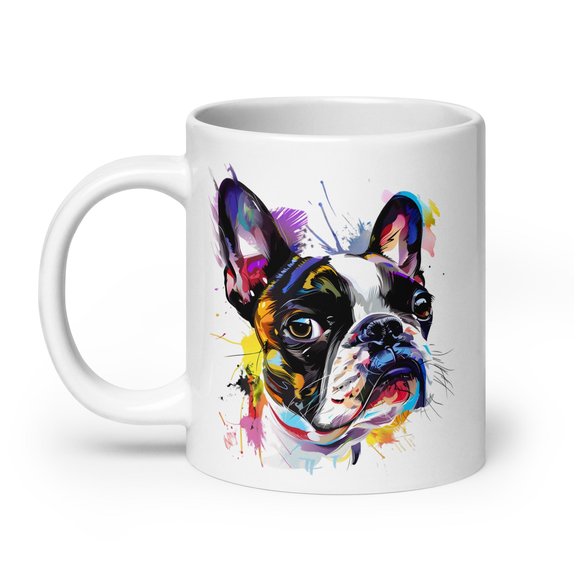 Color Splash Boston Terrier Art Mug .