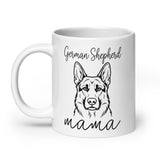 German Shepherd Mama Mode White Glossy Mug .