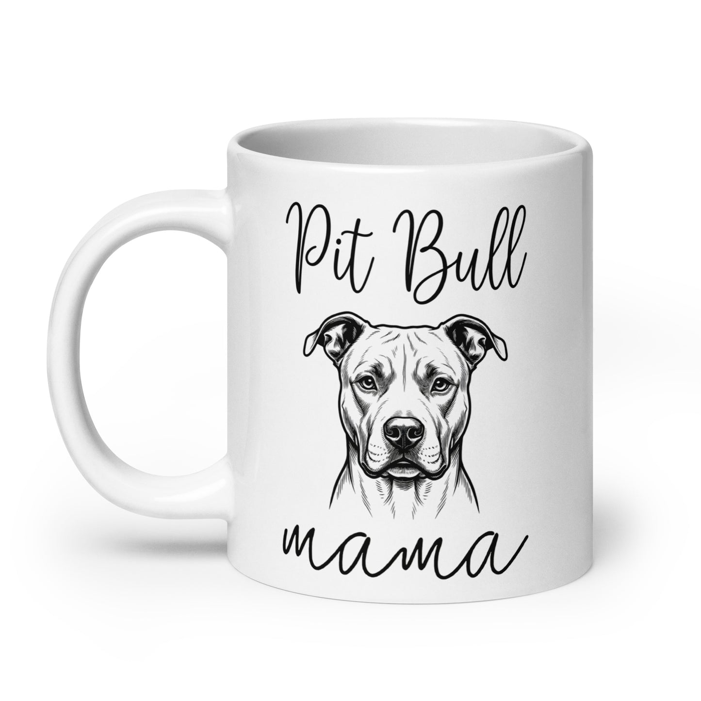 Pit Bull Mama Mode White Glossy Mug .