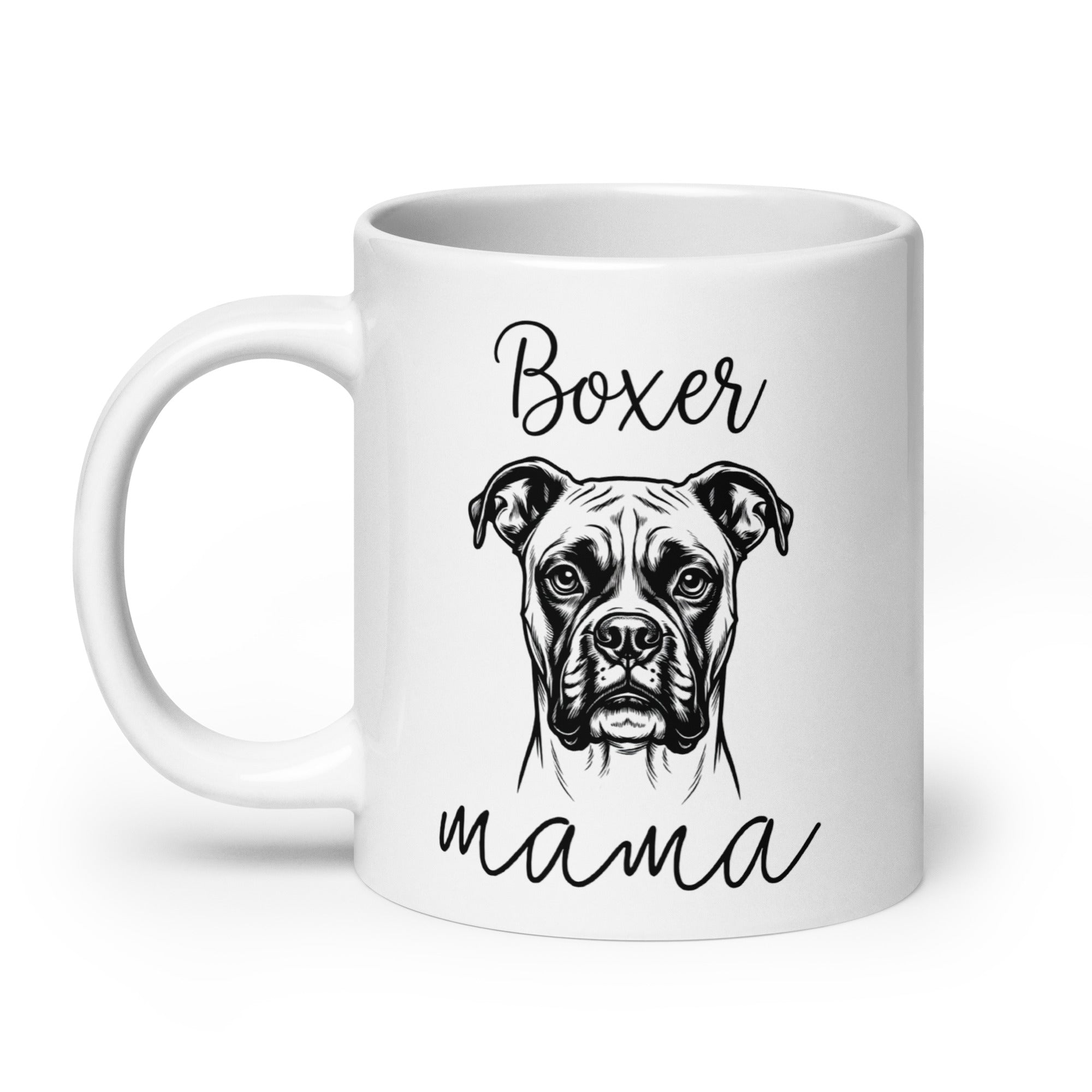 Boxer Mama Mode White Glossy Mug .