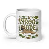 Frog Mode French Bulldog White Glossy Mug .