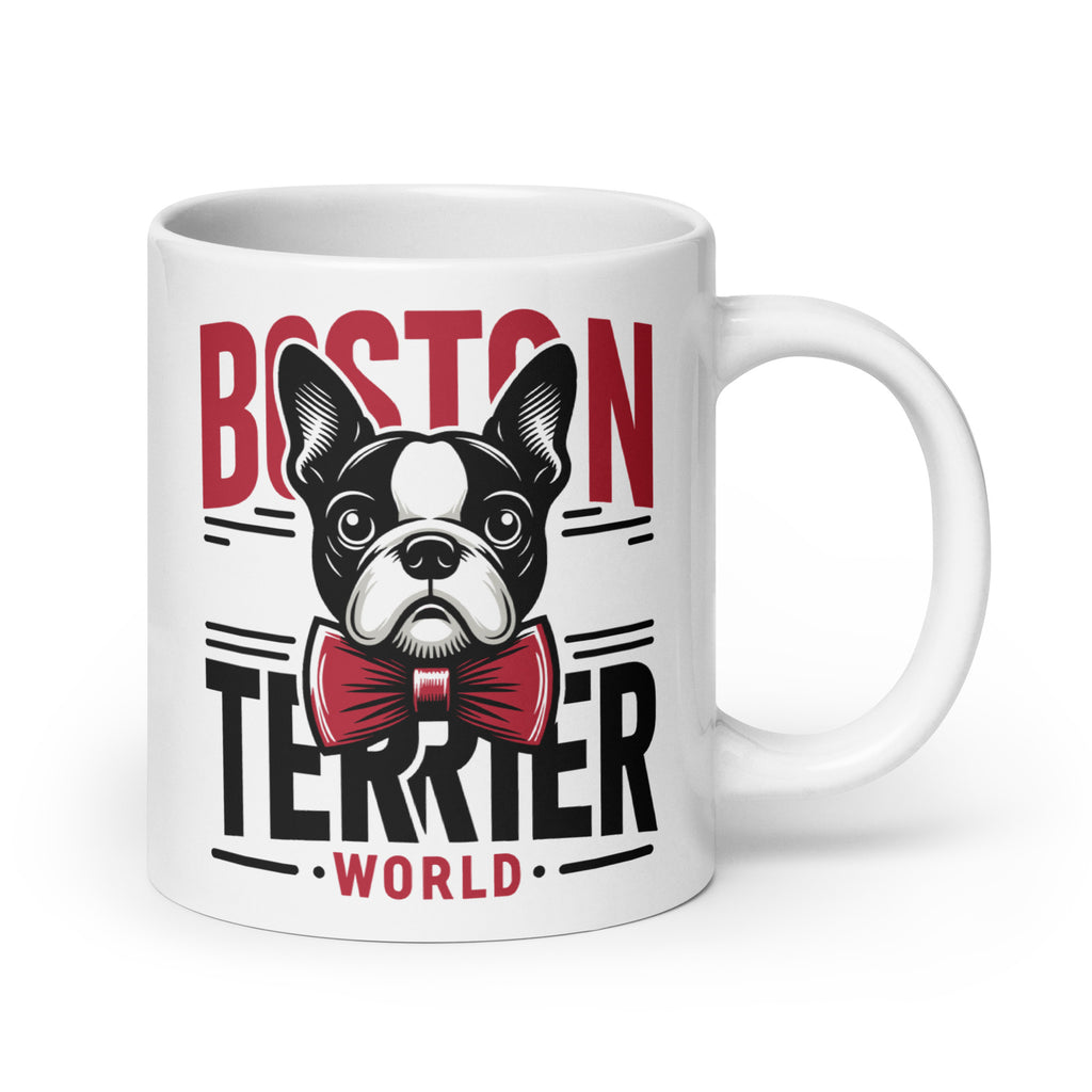 Boston Terrier World White Glossy Mug