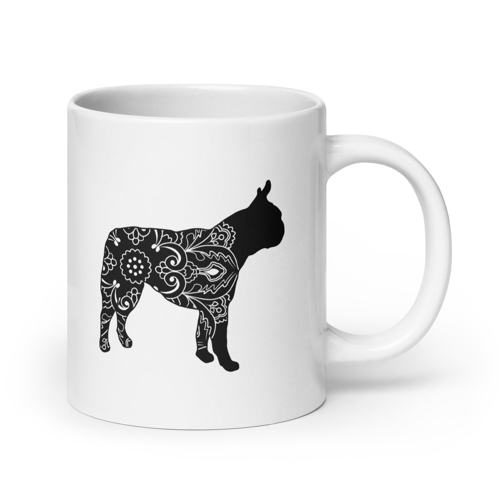 Mandala Boston Terrier White Glossy Mug