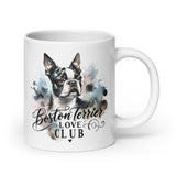 Elegant Watercolor Boston Terrier Art White Glossy Mug - Boston Terrier Love Club