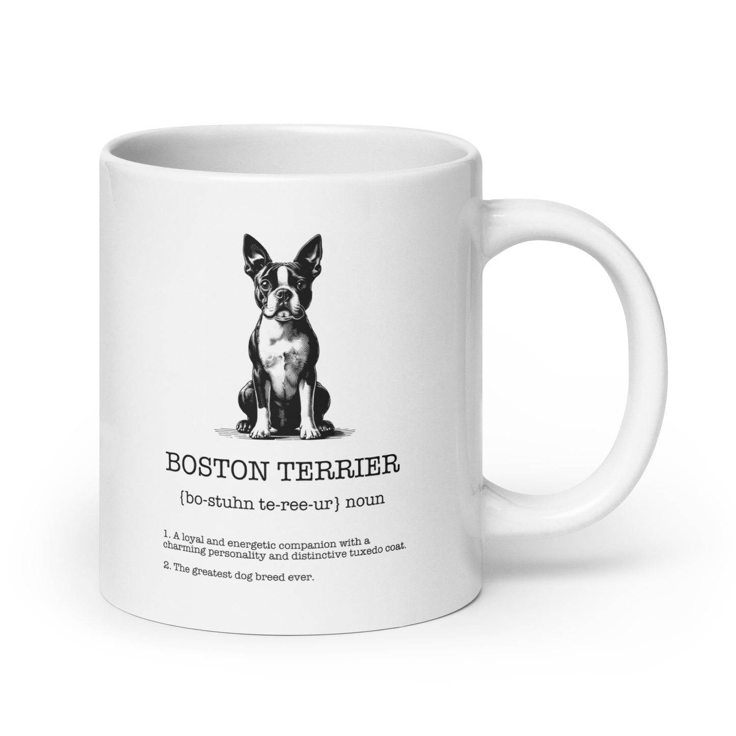 Boston Terrier Definition White Glossy Mug