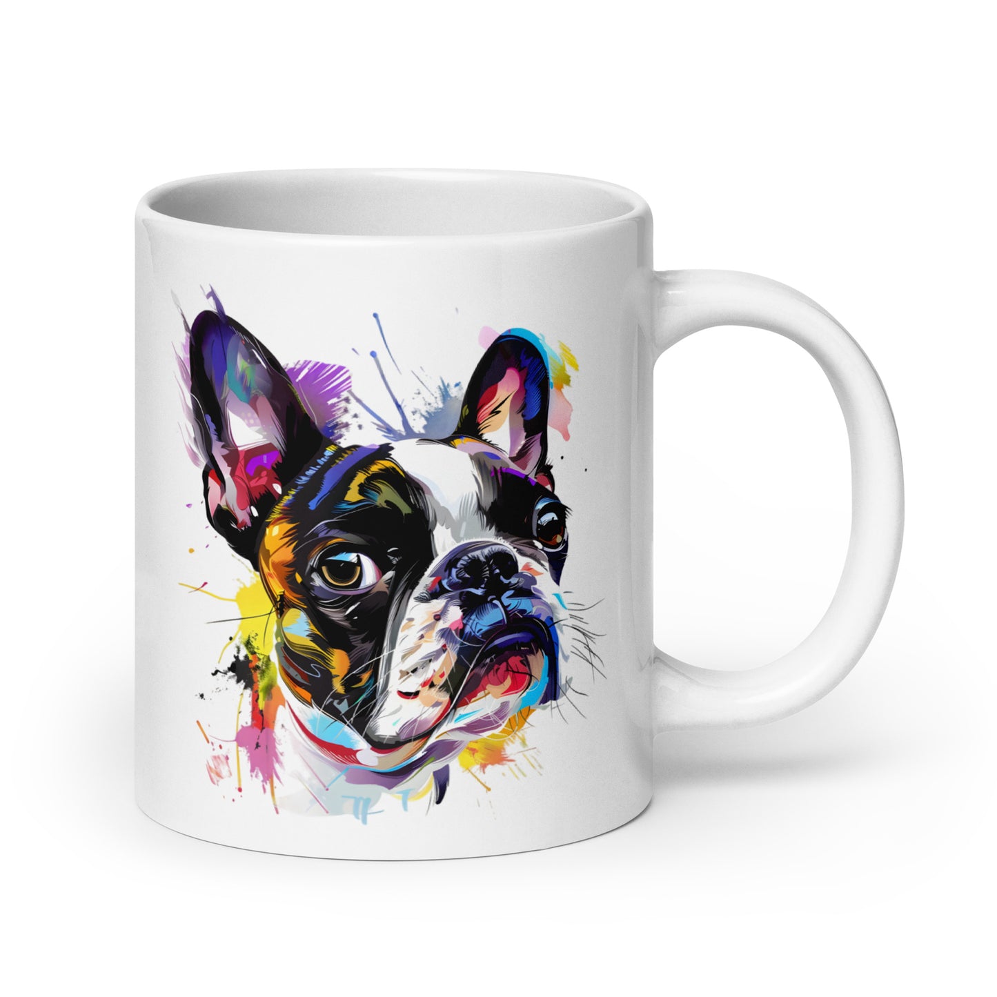 Color Splash Boston Terrier Art Mug . 20 oz