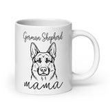 German Shepherd Mama Mode White Glossy Mug . 20 oz