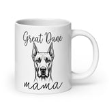 Great Dane Mama Mode White Glossy Mug . 20 oz