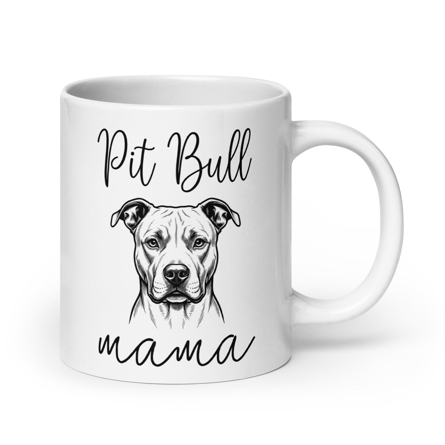 Pit Bull Mama Mode White Glossy Mug . 20 oz
